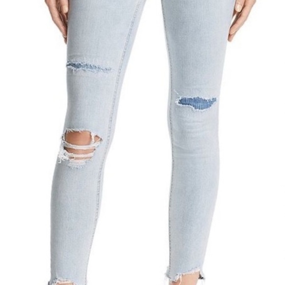 Rag & bone Lynn W/ Holes ankle skinny jeans raw hem - Picture 2 of 7